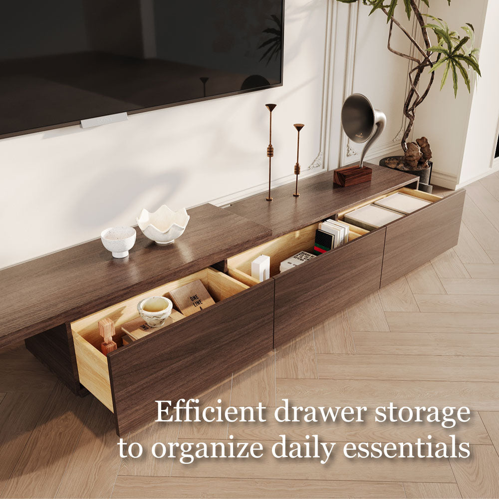 Extendable TV Stand with Storage Drawers Modern TV Console