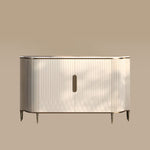 Load image into Gallery viewer, 54.6&quot; Elegant Cream White Sideboard Buffet Cabinet with Adjustable Shelves
