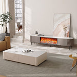 Load image into Gallery viewer, Contemporary Gray Electric Fireplace TV Stand with 3-Color LED Lights for 65 to 85-inch TVs
