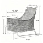 Load image into Gallery viewer, Boho Rattan Lounge Chair with Tufted Cushion and Relaxed Seating
