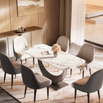 Load image into Gallery viewer, Square Dining Table Contemporary U-Shaped Metal Base Perfect for 4-6 People
