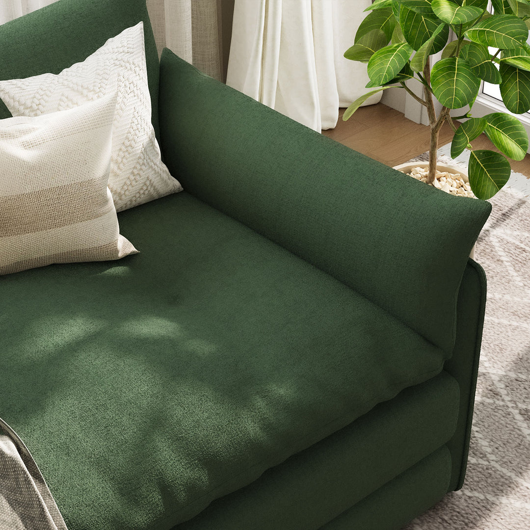 66'' Convertible Folding Sofa Chair One-Click Bed Soft Sponge Padding Modern Minimalist Style