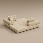 Load image into Gallery viewer, 70&#39;&#39;-78&#39;&#39;Convertible Sofa Bed Tufted Cushion Armrest Foldable Design in Grey Fabric Upholstery
