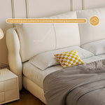 Load image into Gallery viewer, Queen Size Modern Bed with Ultra-Fiber Leather Steel-Wood Slatted Frame and Sleek Minimalist Design
