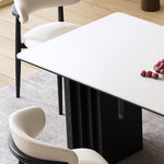 Load image into Gallery viewer, Modern Rectangular Dining Table with White Sintered Stone Top
