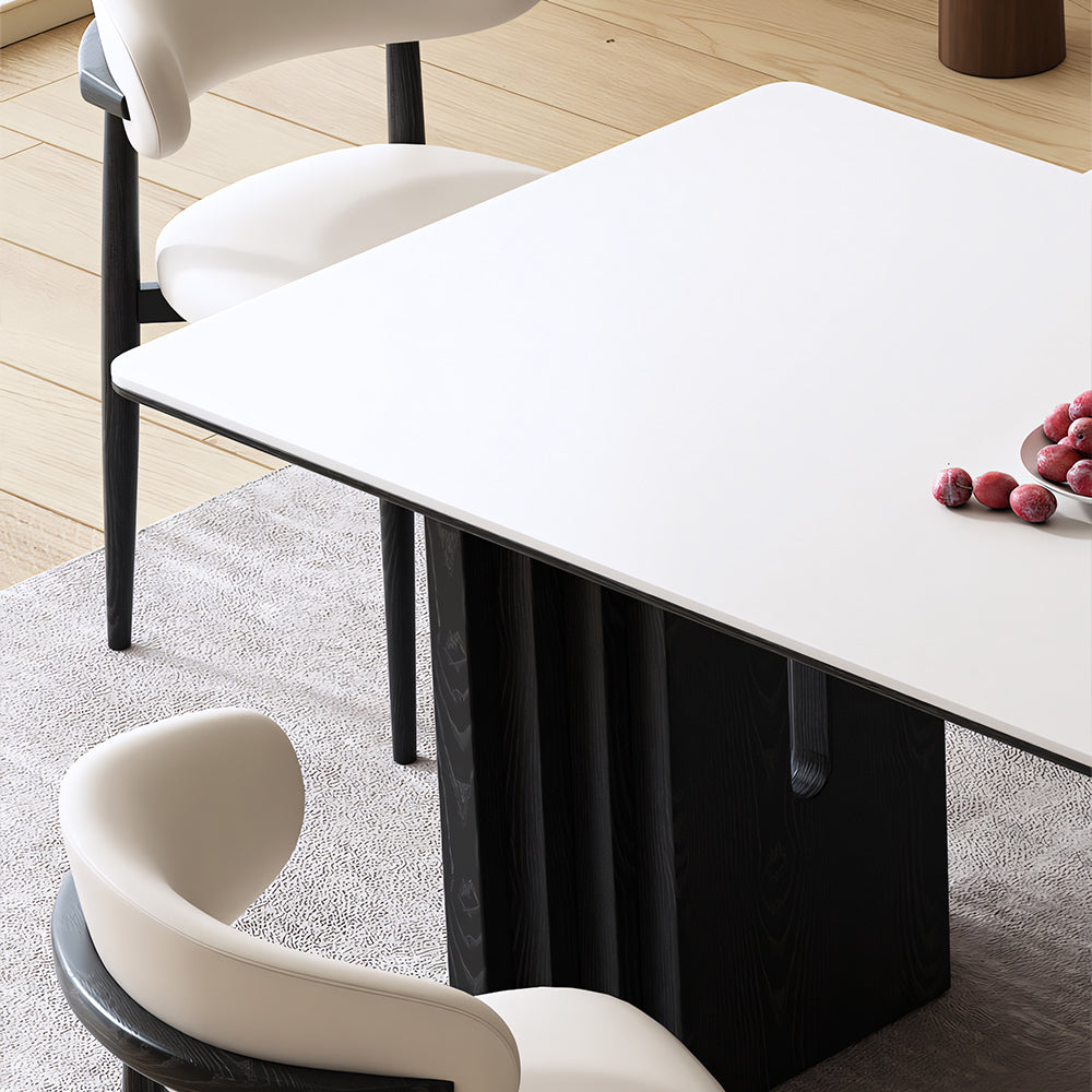 Modern Rectangular Dining Table with White Sintered Stone Top
