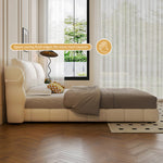 Load image into Gallery viewer, Queen Size Modern Bed with Ultra-Fiber Leather Steel-Wood Slatted Frame and Sleek Minimalist Design
