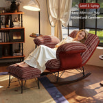 Load image into Gallery viewer, Modern Rocking Lounge Chair Striped Upholstery Accent Chair Curved Armrest Relax Chair
