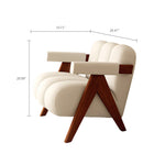 Load image into Gallery viewer, Lounge Armchair Modern Style Flannel Upholstery High Density Foam Solid Wood Frame
