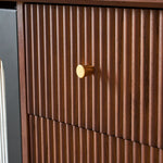 Load image into Gallery viewer, 70.87&quot; Mid-Century Ribbed TV Console Natural Red Oak Retro Wood Finish Fluted Design
