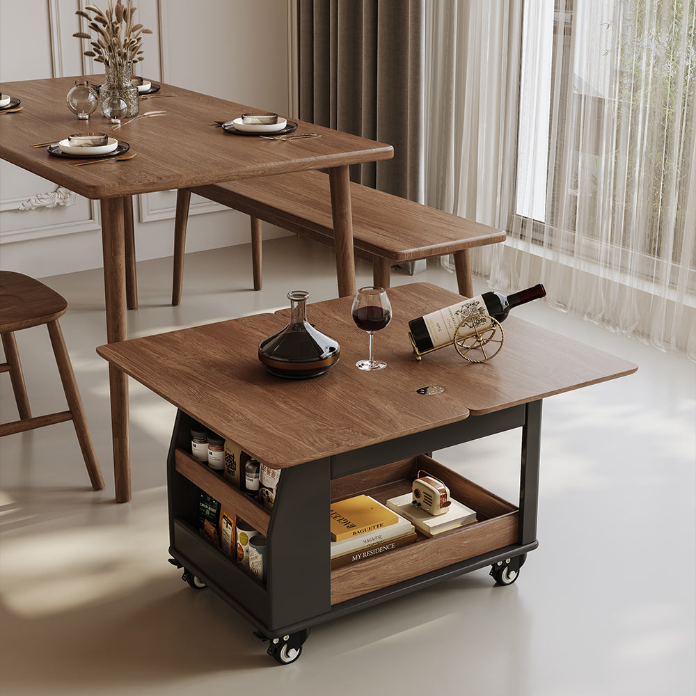 Lift Top Coffee Table with Hidden Storage and Rolling Wheels Modern Multifunctional Design for Living Room