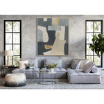 Load image into Gallery viewer, Handmade Abstract Geometric Wall Art – Gray, Beige and Gold Modern Painting
