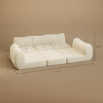 Load image into Gallery viewer, 101&#39;&#39; Convertible Sofa Bed Three Seater Olive Green Upholstered Tufted Cushion Modern Curved Arm Modular Design
