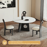 Load image into Gallery viewer, Contemporary Round Dining Table Black Wooden Base
