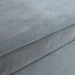 Load image into Gallery viewer, Close-up of soft gray fabric upholstery on the sleeper sofa bed
