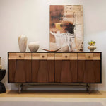 Load image into Gallery viewer, Modern Wooden Sideboard Unique Geometric Design Natural Wood Drawers Stylish Storage Cabinet
