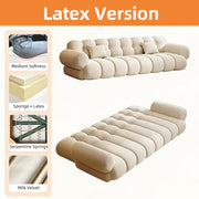 Modern Bubble Cushion Velvet Sofa Bed Convertible Deep Seat Sleeper