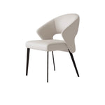 Load image into Gallery viewer, 2PCS Modern Curved Upholstered Dining Chair Leather Accent Armchair with Black Metal Legs
