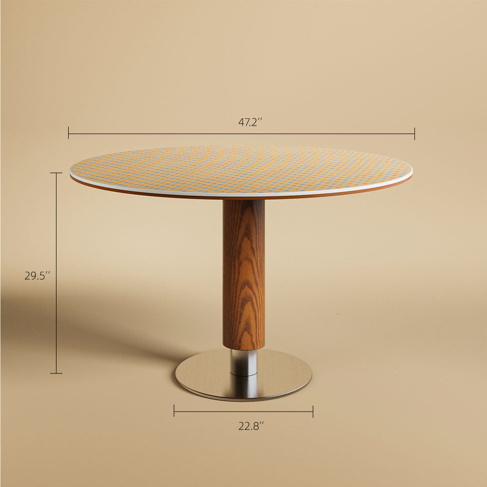 47.2'' Sintered Stone Dining Table Modern Luxury Heat Resistant Surface Metal Base Modern Minimalist Design