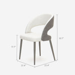 Load image into Gallery viewer, Modern Cream Dining Chair with Curved Open Back and Metal Legs 1 Piece
