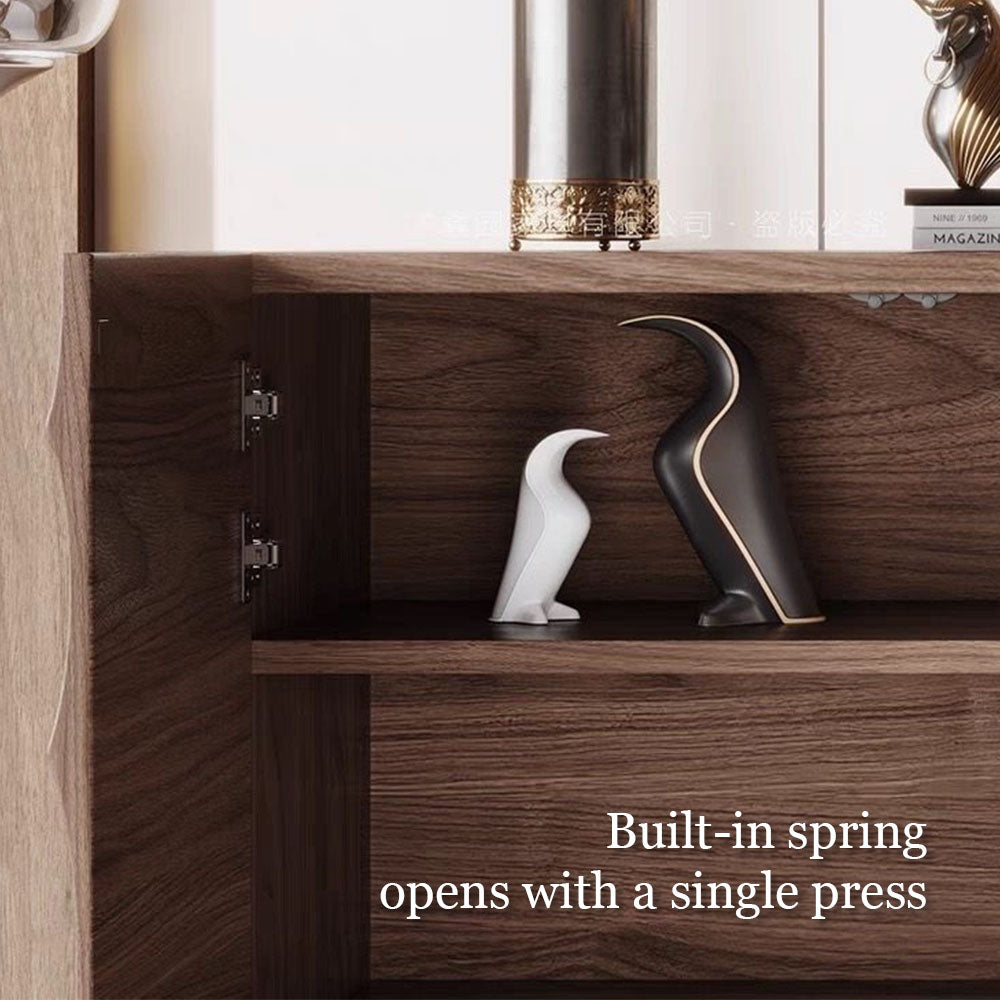 Luxury Modern Geometric Wood Sideboard Cabinet with 3D Carved Doors