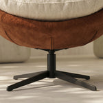 Load image into Gallery viewer, Swivel Accent Chair with Cloud-Like Cushioning and Brown Wraparound Frame
