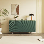 Load image into Gallery viewer, 62.4&#39;&#39;Green Ripple Sideboard Modern Carved Storage Cabinet Minimalist Design Functional Accent Furniture
