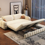 Load image into Gallery viewer, 74.8" Luxurious Modern Convertible Sofa Bed Cream White 2-in-1 Multifunctional Fold-Out Sleeper for Elegant Living Spaces
