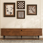 Load image into Gallery viewer, 78.74&quot; Mid-Century Walnut TV Stand Arched Glass Doors Vintage Storage Cabinet Retro Wood Finish
