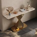 Load image into Gallery viewer, Luxe Gold Accent Console Table for Modern Entryways
