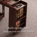 Load image into Gallery viewer, Modern Extendable Coffee Table with Storage Rolling Wooden Coffee Table with Swivel Casters and Shelves Multi-Functional Living Room Table
