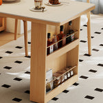 Load image into Gallery viewer, White &amp; Natural Multi-Function Sliding Kitchen Island Storage Power Outlets &amp; Dining in One

