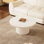 Load image into Gallery viewer, 31.2&#39;&#39; White Round Coffee Table Vertical Textured Design Modern Minimalist Style
