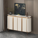 Load image into Gallery viewer, 58.5" Elegant and Modern White and Gold Sideboard Cabinet with Ample Storage
