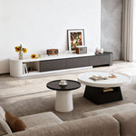 Load image into Gallery viewer, Elegant Dual-Tone Round Living Room Set TV Console &amp; Coffee Table Pair
