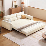 Load image into Gallery viewer, Contemporary sleeper sofa in velvet fabric with plush cushions and minimalist design
