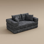 Load image into Gallery viewer, 70&#39;&#39;-78&#39;&#39;Convertible Sofa Bed Tufted Cushion Armrest Foldable Design in Grey Fabric Upholstery
