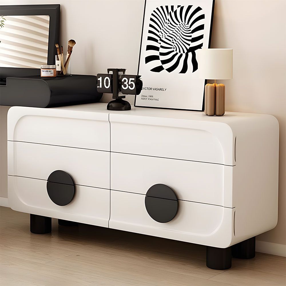 Modern Makeup Vanity Table Set with Mirror Stool & Storage Cabinet
