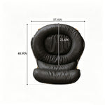 Load image into Gallery viewer, Modern Rocking Lounge Chair with Leather Cushion and Walnut Rocker Base
