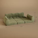 Load image into Gallery viewer, 101&#39;&#39; Convertible Sofa Bed Three Seater Olive Green Upholstered Tufted Cushion Modern Curved Arm Modular Design
