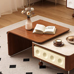 Load image into Gallery viewer, Modern Extendable Coffee Table with Sliding Top Walnut Wood Finish
