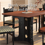 Load image into Gallery viewer, Modern Solid Wood Dining Table Rectangular Walnut Finish Dining Table with Sculptural Pedestal Base
