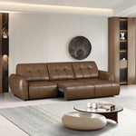 Load image into Gallery viewer, Modern Power Reclining Leather Sofa Individual Seat Control Remote Adjustable Straight Lounge Couch
