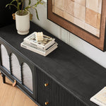 Load image into Gallery viewer, 70.87&quot; Mid-Century Ribbed TV Console Natural Red Oak Retro Wood Finish Fluted Design
