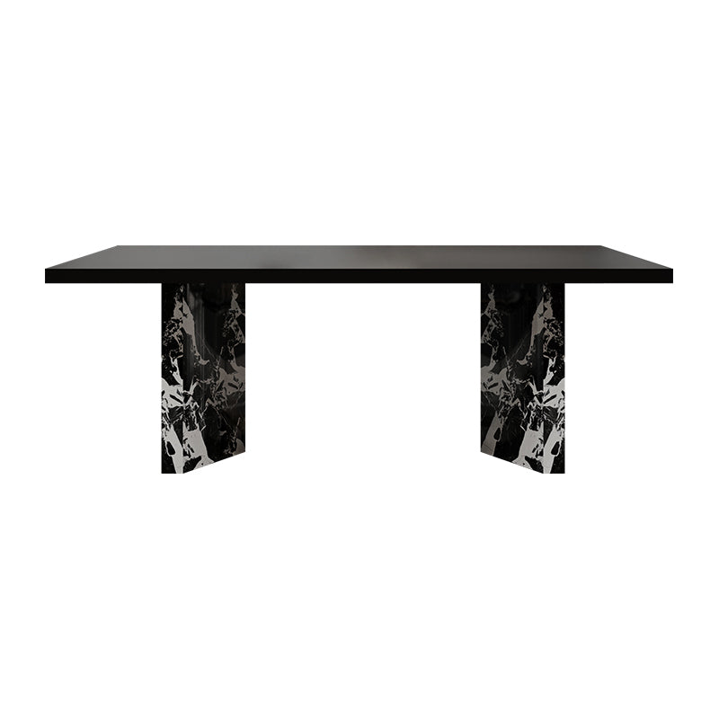54.6"/62.4" Modern Italian Dining Table Set – Black Marble Base & Minimalist Luxury Design