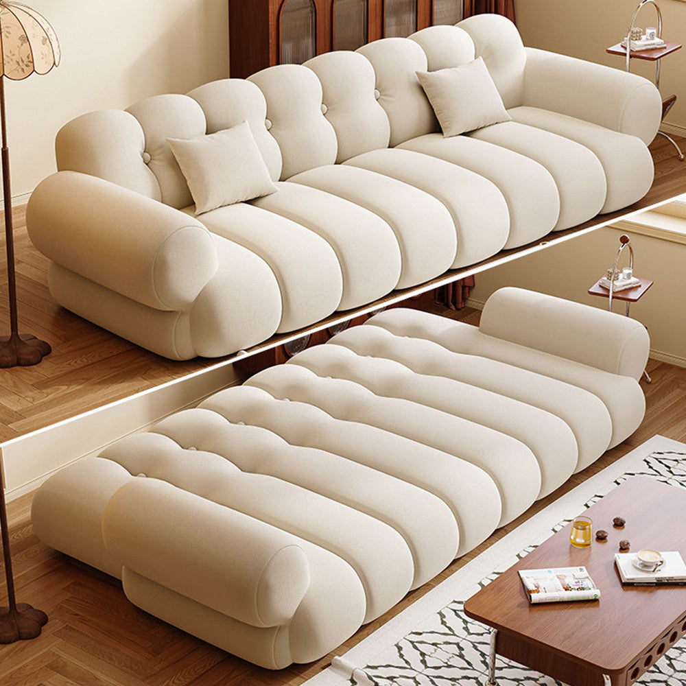 Modern Bubble Cushion Velvet Sofa Bed Convertible Deep Seat Sleeper