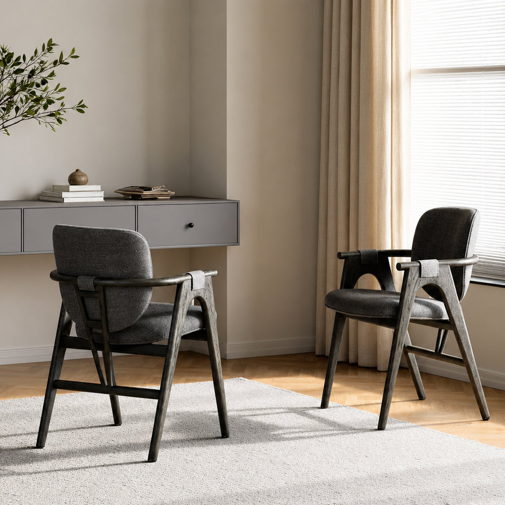 Modern Upholstered Dining Chair with Solid Wood Frame and Armrests 1 Piece