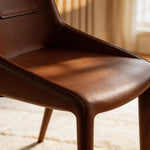 Load image into Gallery viewer, Modern Brown Leather-Look Dining Chair with Integrated Legs 1 Piece
