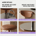 Load image into Gallery viewer, 1 Piece Modern Adjustable Bar Stool with Geometric Woven Velvet Upholstery and Stainless Steel Base
