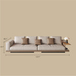 Load image into Gallery viewer, Modern Low-Profile Leather Sofa with Integrated Side Shelf
